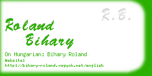 roland bihary business card